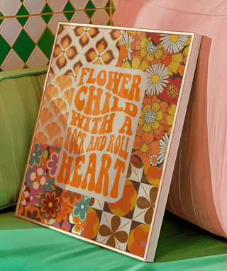 Flower Child With A Rock And Roll Heart Art Print - Sincerely Betty