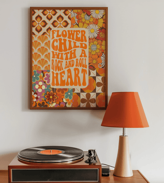 Flower Child With A Rock And Roll Heart Art Print - Sincerely Betty