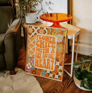 Flower Child With A Rock And Roll Heart Art Print - Sincerely Betty