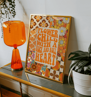 Flower Child With A Rock And Roll Heart Art Print - Sincerely Betty