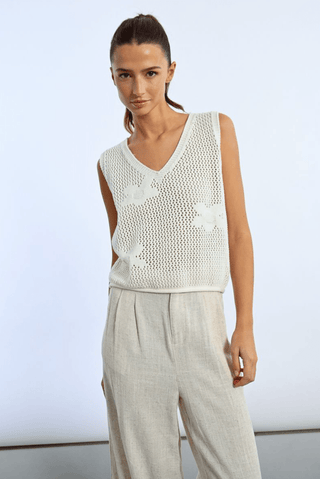 Flower Knit Tank Top - FINAL SALE - Sincerely Betty