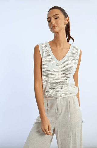 Flower Knit Tank Top - FINAL SALE - Sincerely Betty