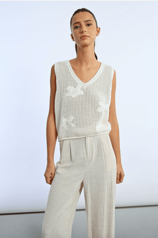 Flower Knit Tank Top - FINAL SALE - Sincerely Betty