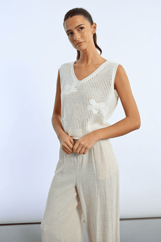 Flower Knit Tank Top - FINAL SALE - Sincerely Betty