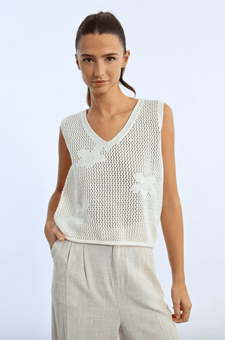 Flower Knit Tank Top - FINAL SALE - Sincerely Betty