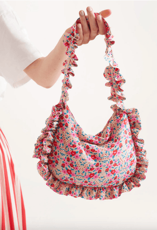 Frilly Floral Print Shoulder Bag - Sincerely Betty