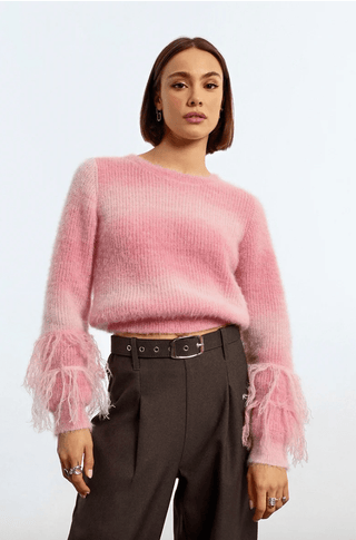 Fringe Sleeve Knit Sweater - Sincerely Betty