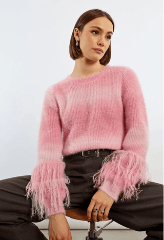 Fringe Sleeve Knit Sweater - Sincerely Betty