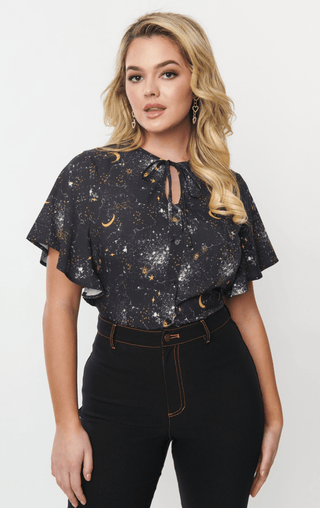 Galaxy Flutter Sleeve Top - Sincerely Betty