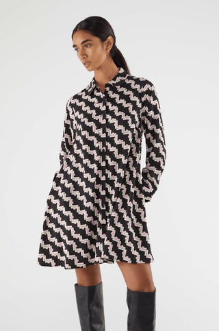 Geo Print Shirt Dress - FINAL SALE - Sincerely Betty