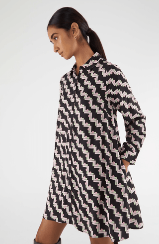 Geo Print Shirt Dress - FINAL SALE - Sincerely Betty