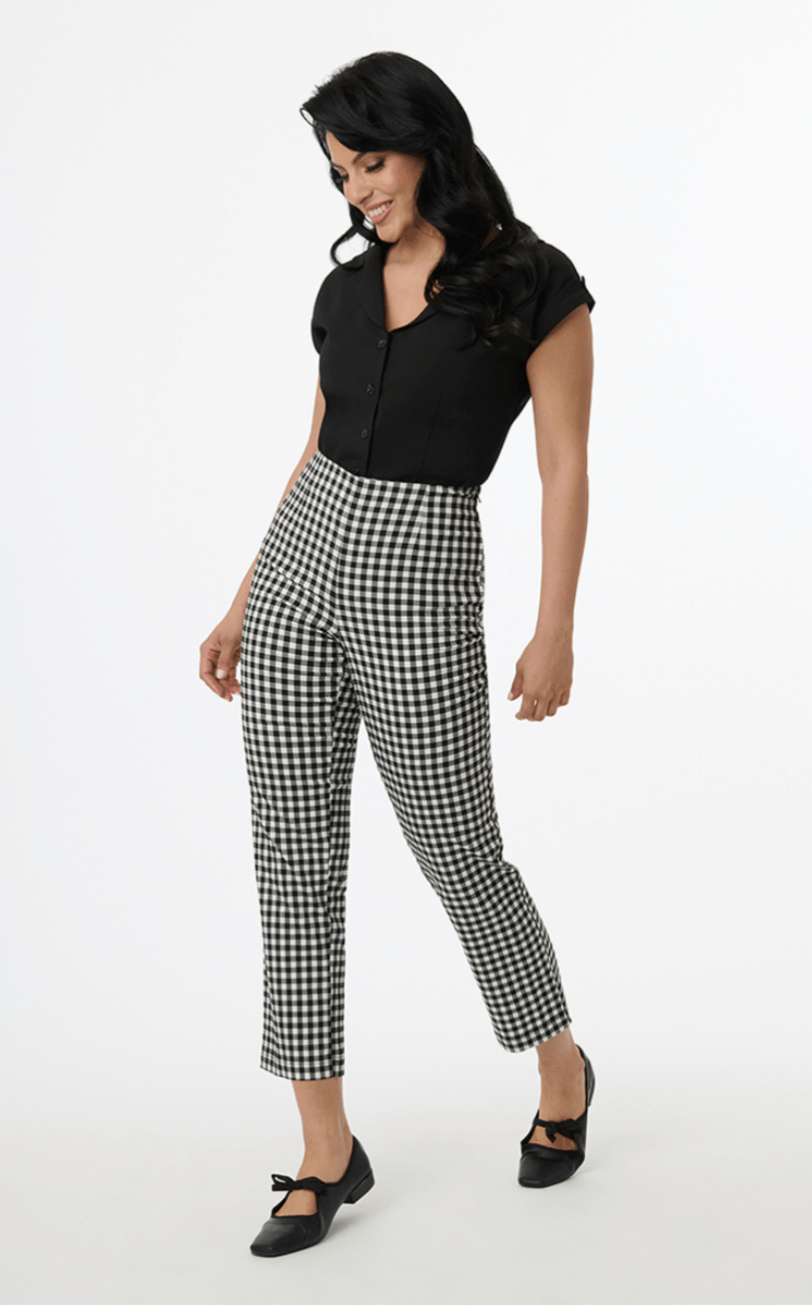 cigarette pants 60s Gingham Cigarette Pants cigarette pants 60s Gingham Cigarette Pants