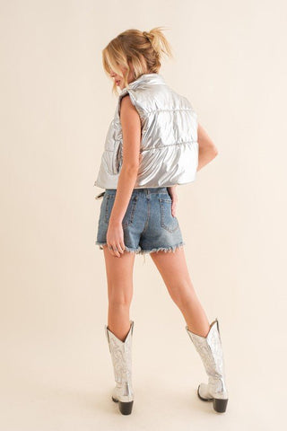 Glossy Puffer Vest - FINAL SALE - Sincerely Betty