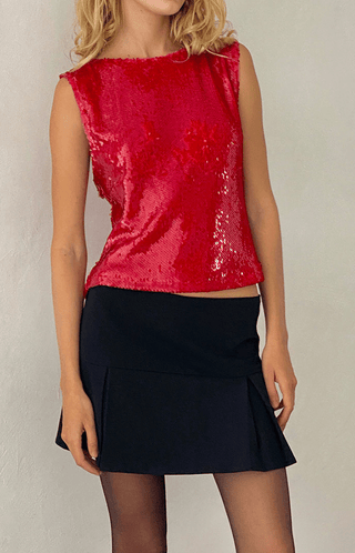 Hala Sleeveless Sequin Knit Top - Sincerely Betty