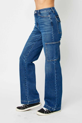 High Waisted Cargo Denim Pants - Sincerely Betty