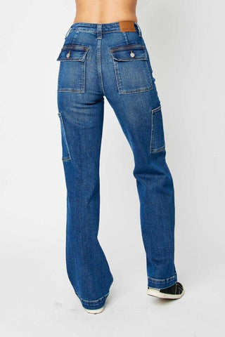 High Waisted Cargo Denim Pants - Sincerely Betty