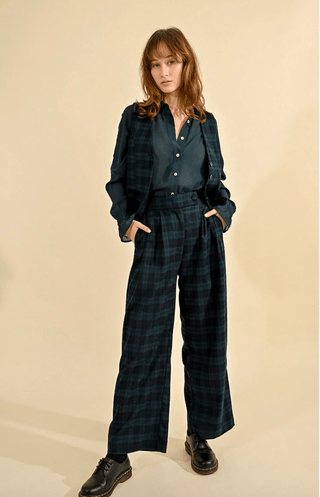 High Waisted Tartan Plaid Trousers - Sincerely Betty