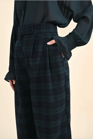 High Waisted Tartan Plaid Trousers - Sincerely Betty