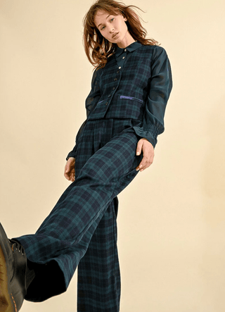 High Waisted Tartan Plaid Trousers - Sincerely Betty
