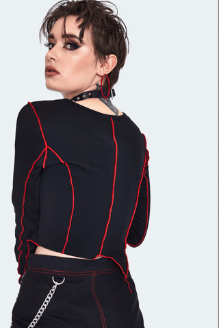 Jagged Stitched Hem Crop Top - FINAL SALE - Sincerely Betty