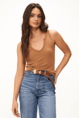 Madly Notch Ribbed Tank - Sincerely Betty