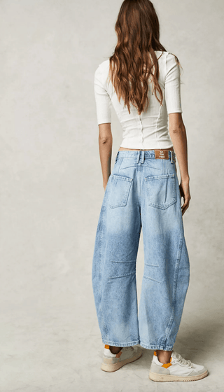 Mid Rise Barrel Jeans - Sincerely Betty