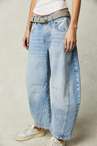 Mid Rise Barrel Jeans - Sincerely Betty