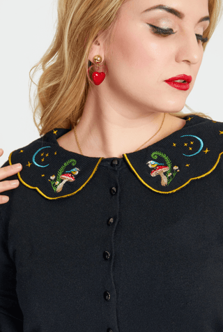 Midnight Mushroom Cardigan - Sincerely Betty