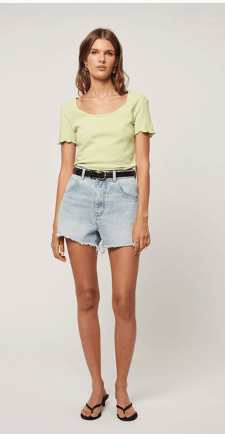 Mirage Frayed Hem Denim Shorts - Sincerely Betty