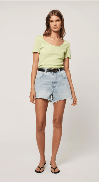 Mirage Frayed Hem Denim Shorts - Sincerely Betty