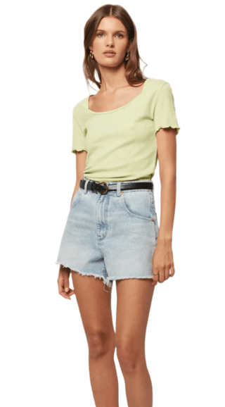 Mirage Frayed Hem Denim Shorts - Sincerely Betty