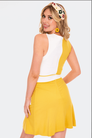 Mod Panel 60s Knit Mini Dress - Sincerely Betty
