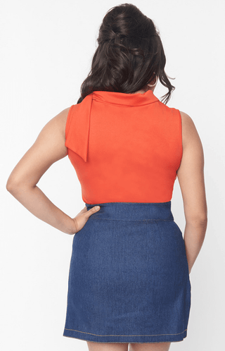 Mushroom Embroidered Denim Belted Mini Skirt - FINAL SALE - Sincerely Betty