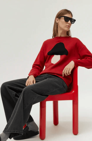 Mushroom Graphic Print Knit Sweater - Sincerely Betty