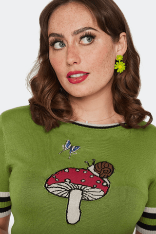 Mushroom & Moth Knit Top - Sincerely Betty
