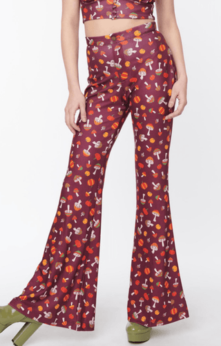 Mushroom & Pumpkin Flare Pants - FINAL SALE - Sincerely Betty
