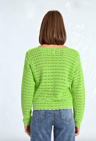 Openwork V - neck Knit Sweater - Sincerely Betty