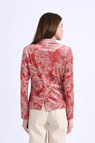 Paisley Velvet Blazer in Terracotta - FINAL SALE - Sincerely Betty