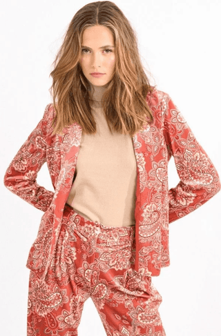 Paisley Velvet Blazer in Terracotta - FINAL SALE - Sincerely Betty