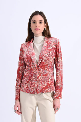 Paisley Velvet Blazer in Terracotta - FINAL SALE - Sincerely Betty