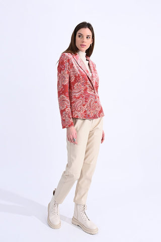 Paisley Velvet Blazer in Terracotta - FINAL SALE - Sincerely Betty