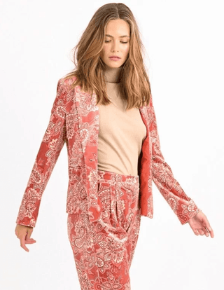 Paisley Velvet Blazer in Terracotta - FINAL SALE - Sincerely Betty