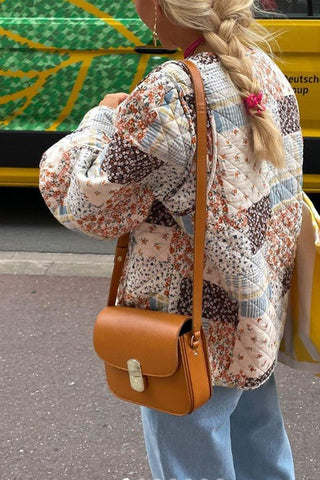 Patchwork Print Quilted Jacket - Sincerely Betty