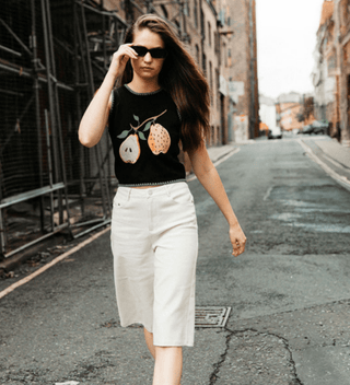 Pear Tree Knit Vest Tank Top - Sincerely Betty