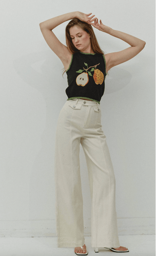 Pear Tree Knit Vest Tank Top - Sincerely Betty