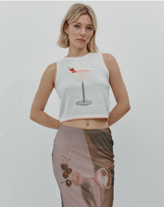 Pink Martini Knitted Vest Tank Top - FINAL SALE - Sincerely Betty