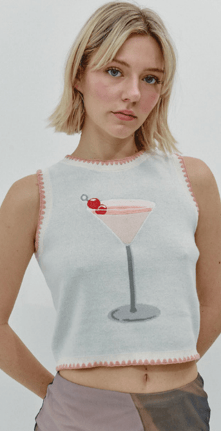 Pink Martini Knitted Vest Tank Top - FINAL SALE - Sincerely Betty