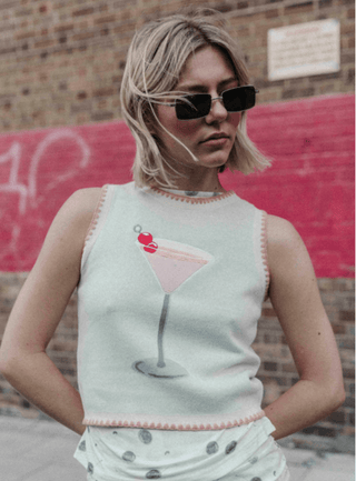 Pink Martini Knitted Vest Tank Top - FINAL SALE - Sincerely Betty