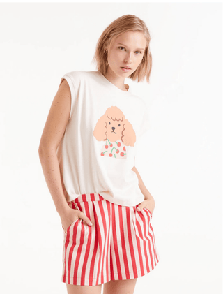 Puppy Cherry Print Tank Top - Sincerely Betty