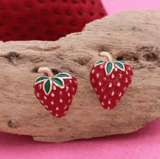 Red Strawberry Post Earrings - FINAL SALE - Sincerely Betty